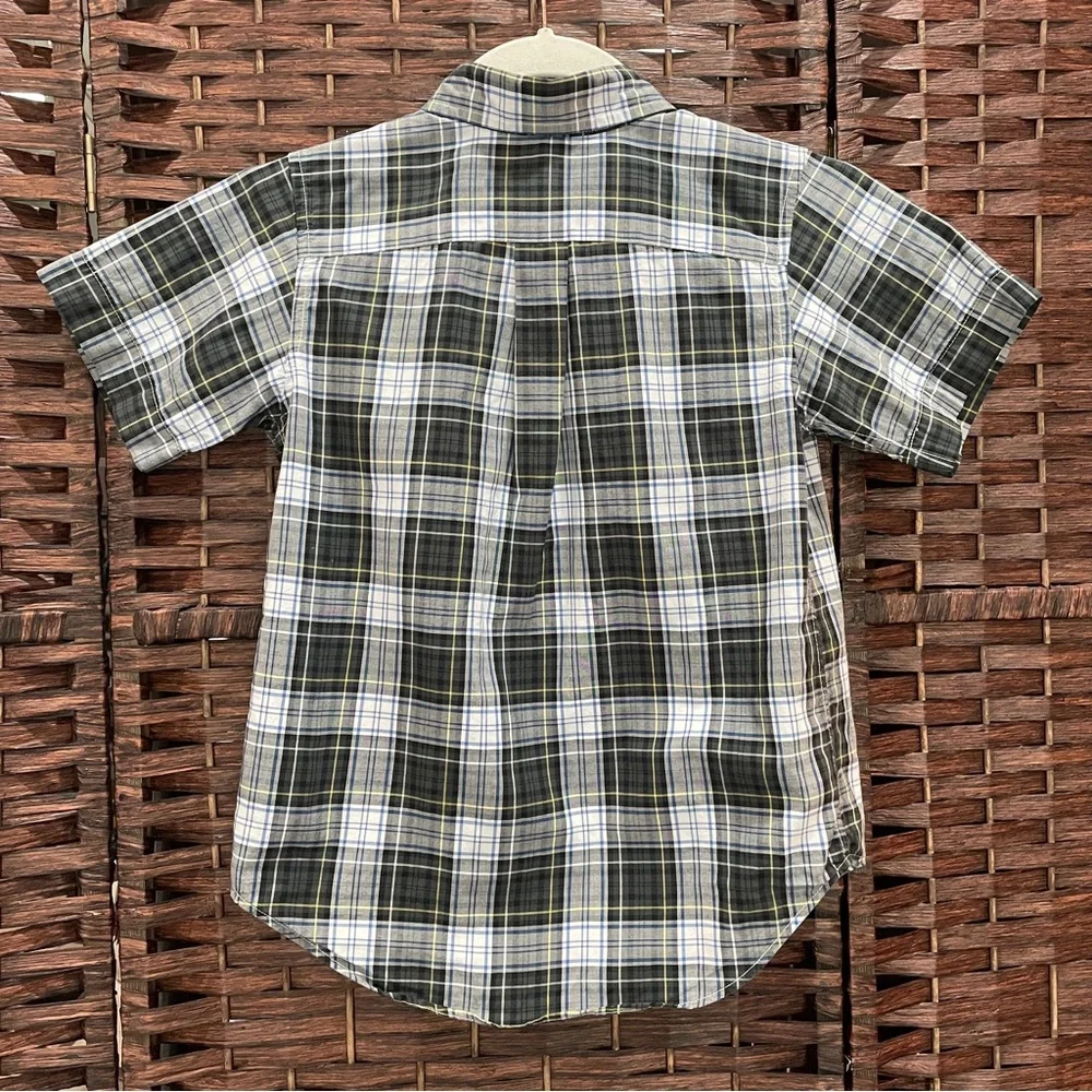 Ralph Lauren Plaid Short-Sleeve Button-Down Shirt, Boys Size 6.